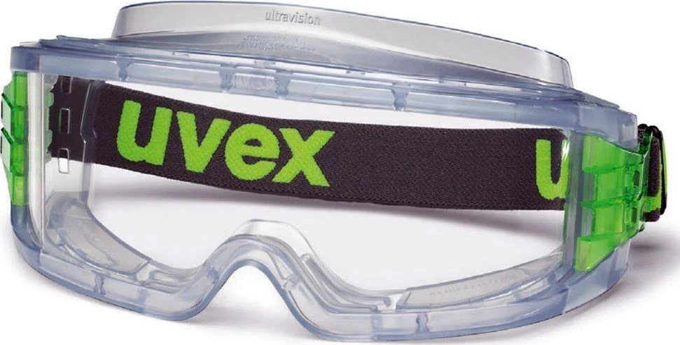 Uvex Ultravision apsauginiai akiniai su žalia elastine juosta