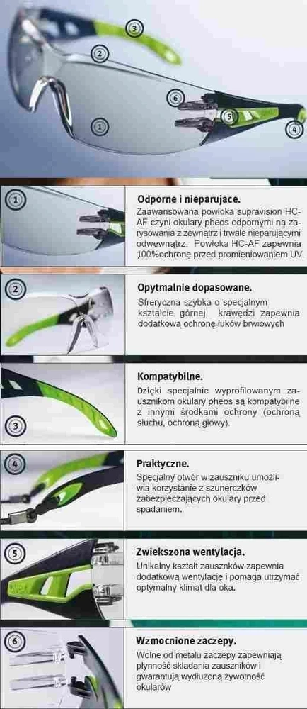 Apsauginiai akiniai Uvex Pheos, nerasojantys