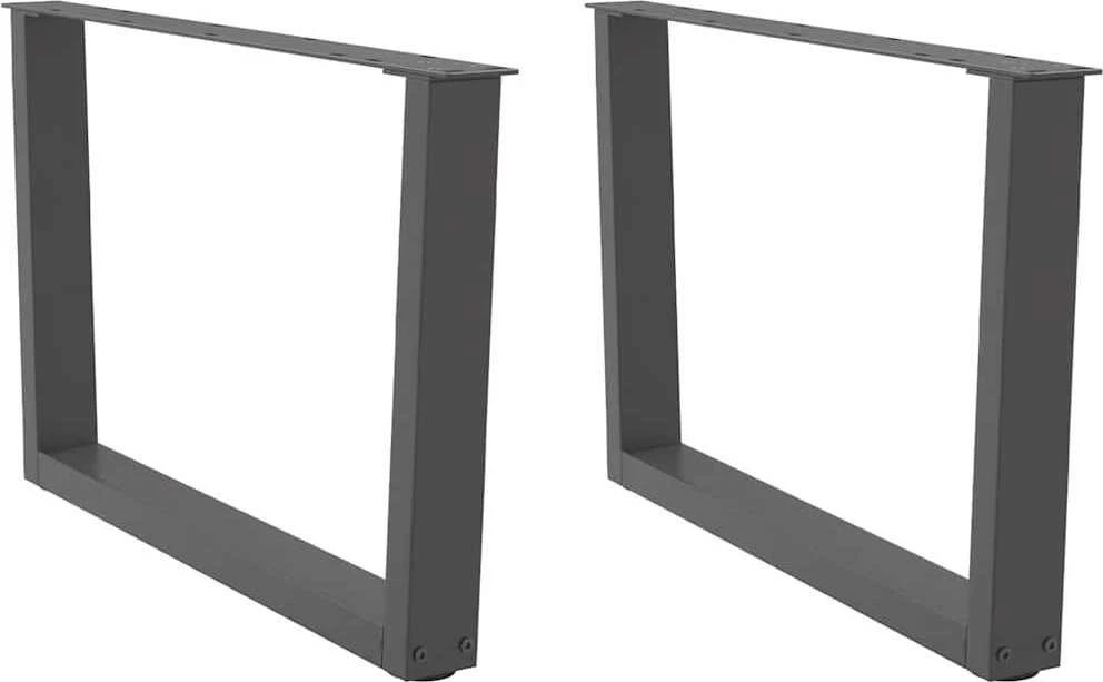 Kavos staliuko kojelės, V formos, 2 vnt., antracito spalvos, 70x(42-43,3) cm, plienas