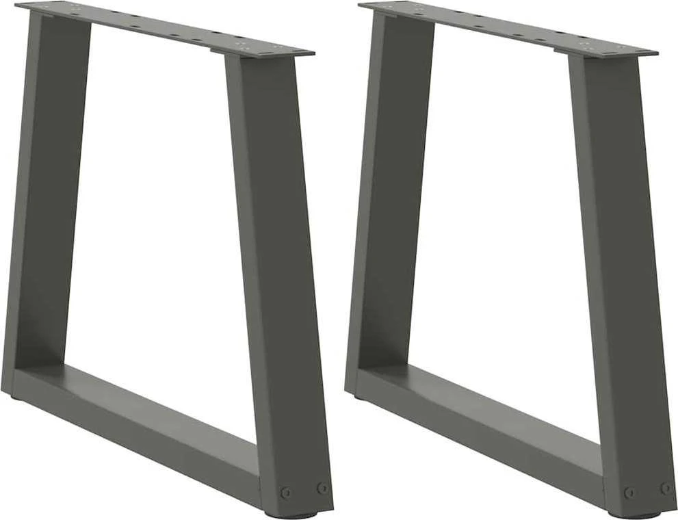 Kavos staliuko kojelės, V formos, 2 vnt., antracito spalvos, 60x(42-43,3) cm, plienas