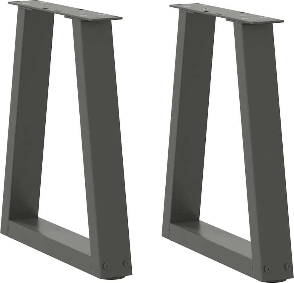 Kavos staliuko kojelės, V formos, 2 vnt., antracito spalvos, 28x(42-43,3) cm, plienas