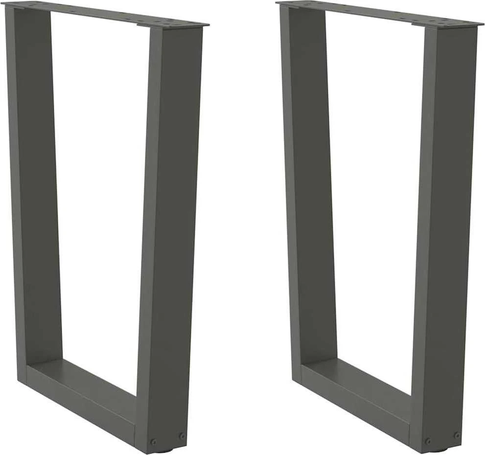 Valgomojo stalo kojos, V formos, 2 vnt., antracito spalvos, 70x(72-73,3) cm, plienas