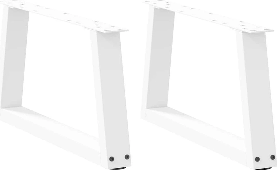 Kavos staliuko kojelės, V formos, 2 vnt., baltos, 60x(30-31,3) cm, plienas