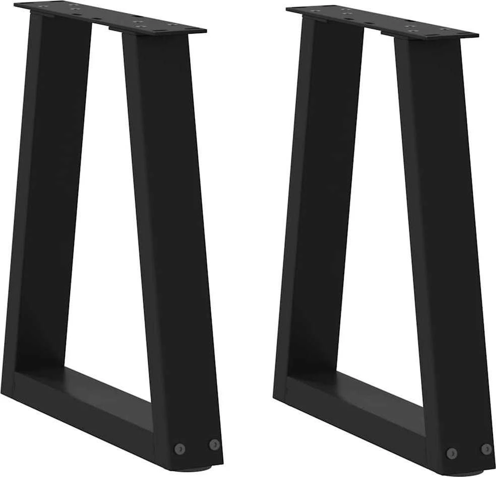Kavos staliuko kojelės, V formos, 2 vnt., juodos, 28x(42-43,3) cm, plienas