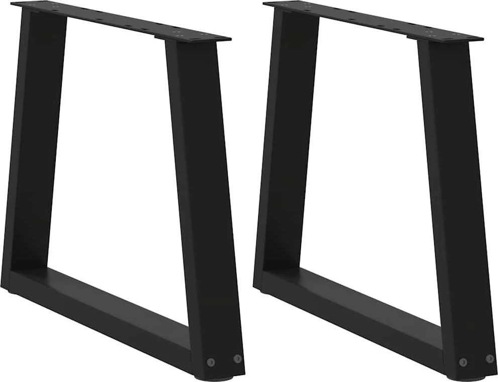 Kavos staliuko kojelės, V formos, 2 vnt., juodos, 50x(42-43,3) cm, plienas