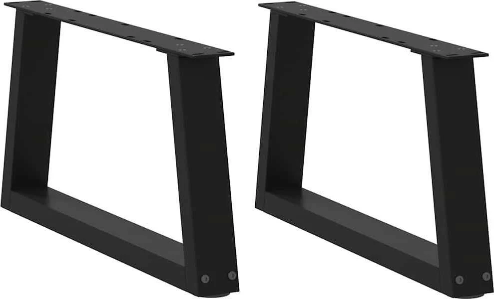 Kavos staliuko kojelės, V formos, 2 vnt., juodos, 50x(30-31,3) cm, plienas