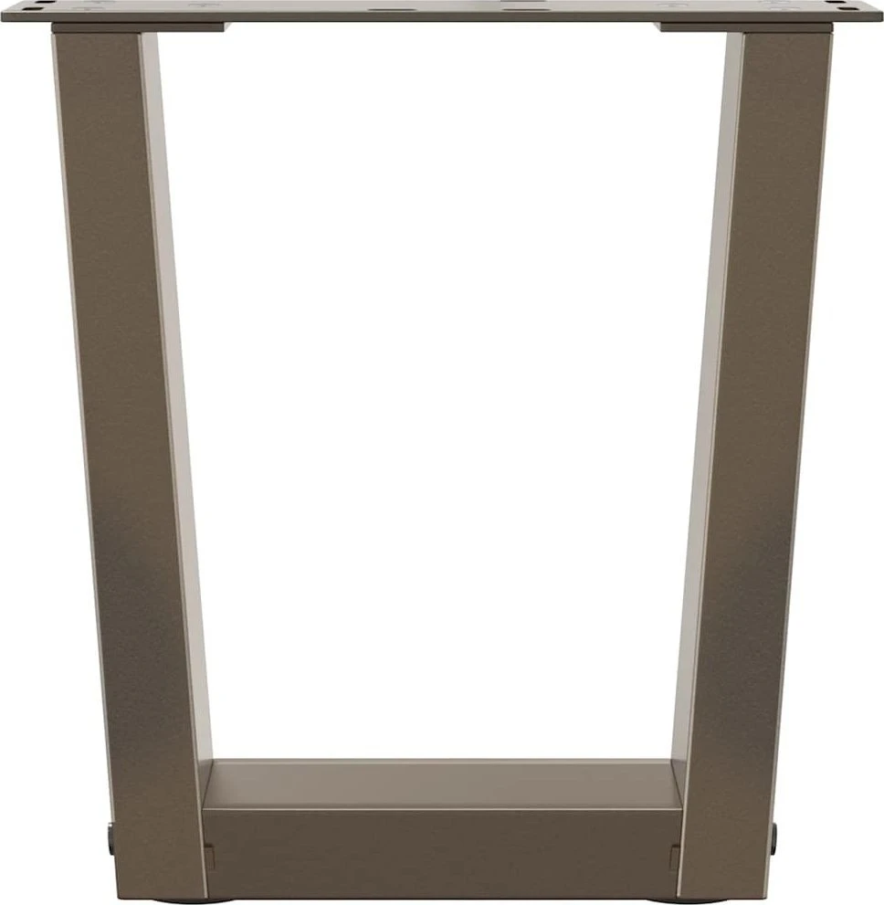 Kavos staliuko kojelės, V formos, 2 vnt., natūralus plienas, 40x(30-31,3) cm, plienas