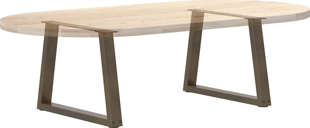 Kavos staliuko kojelės, V formos, 2 vnt., natūralus plienas, 60x(42-43,3) cm, plienas