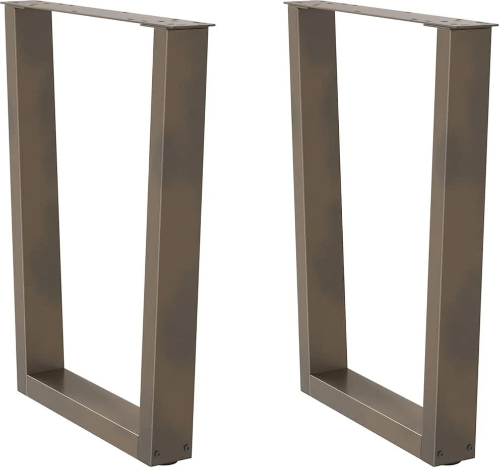 Valgomojo stalo kojelės, V formos, 2 vnt., natūralus plienas, 60x(72-73,3) cm, plienas