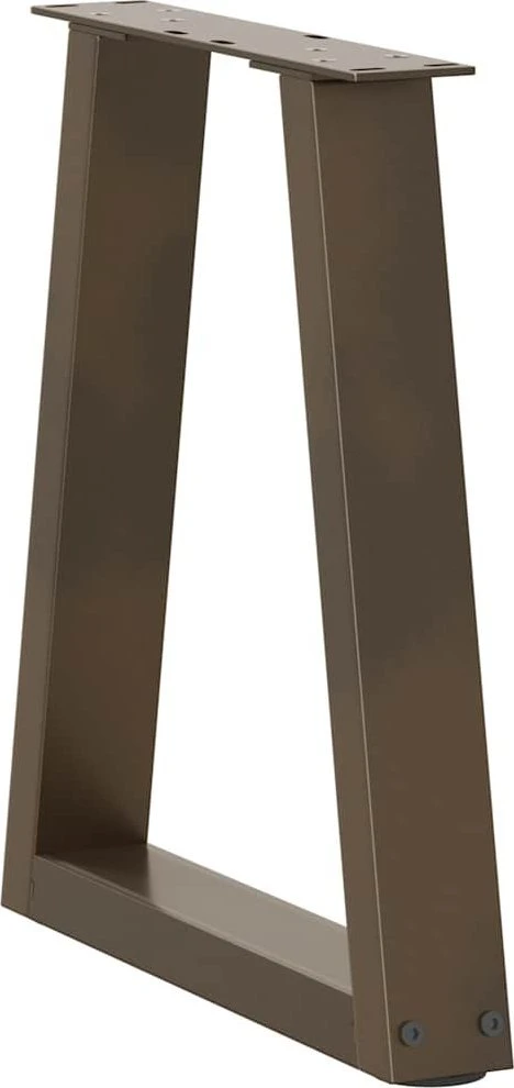 Kavos staliuko kojelės, V formos, 2 vnt., natūralus plienas, 38x(42-43,3) cm, plienas