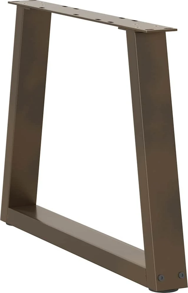 Kavos staliuko kojelės, V formos, 2 vnt., natūralus plienas, 50x(42-43,3) cm, plienas