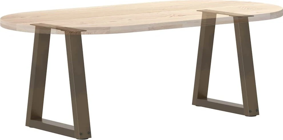 Kavos staliuko kojelės, V formos, 2 vnt., natūralus plienas, 38x(42-43,3) cm, plienas