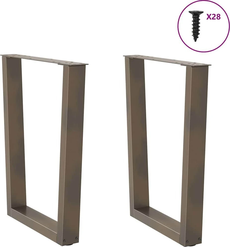 Valgomojo stalo kojelės, V formos, 2 vnt., natūralus plienas, 70x(72-73,3) cm, plienas