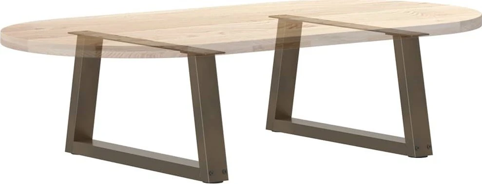Kavos staliuko kojelės, V formos, 2 vnt., natūralus plienas, 50x(30-31,3) cm, plienas