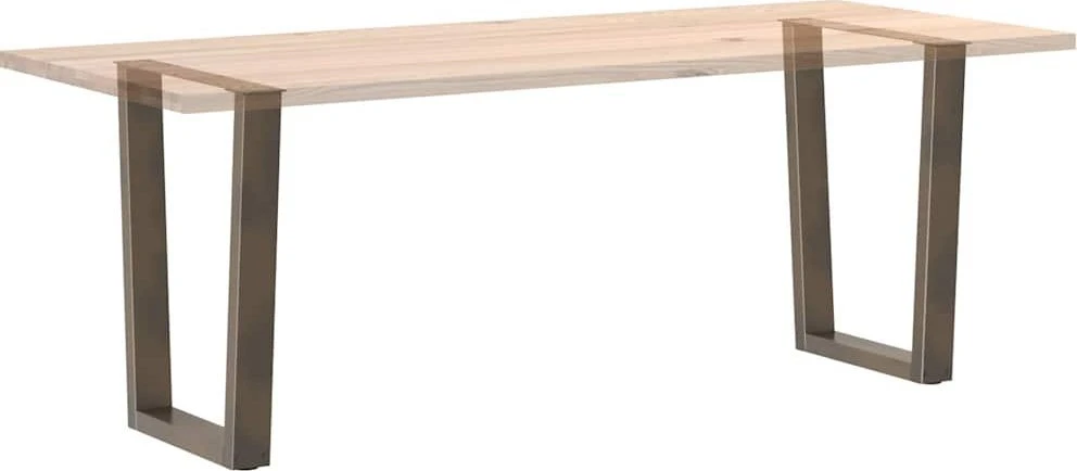Valgomojo stalo kojelės, V formos, 2 vnt., natūralus plienas, 70x(72-73,3) cm, plienas