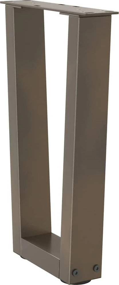 Kavos staliuko kojelės, V formos, 2 vnt., natūralus plienas, 28x(42-43,3) cm, plienas