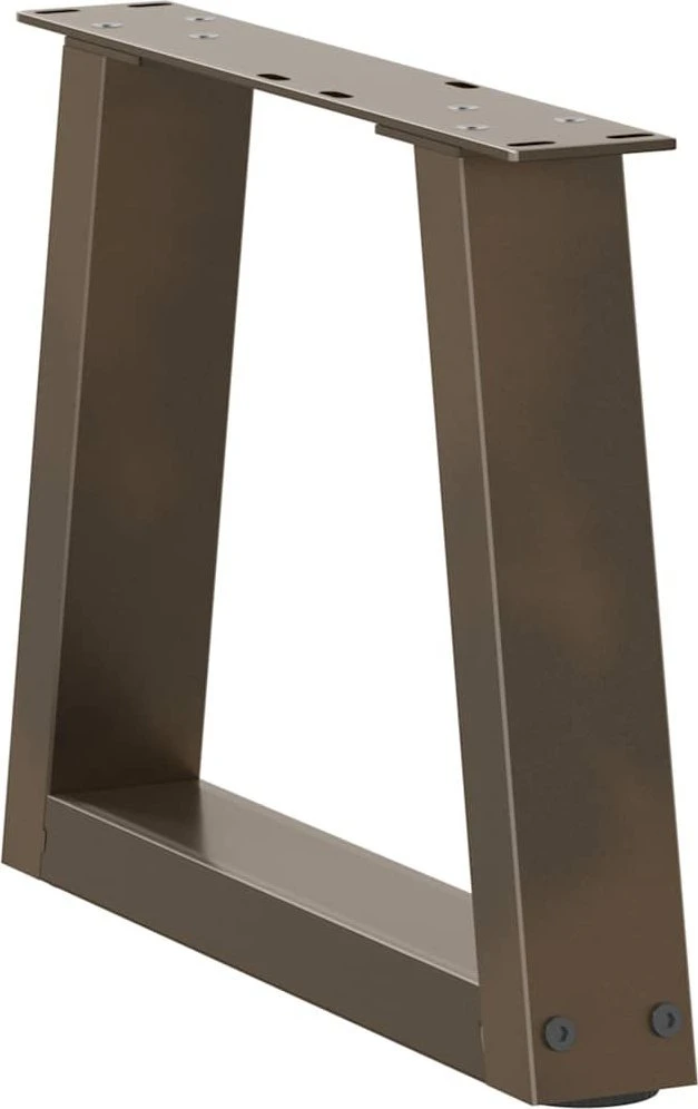 Kavos staliuko kojelės, V formos, 2 vnt., natūralus plienas, 40x(30-31,3) cm, plienas