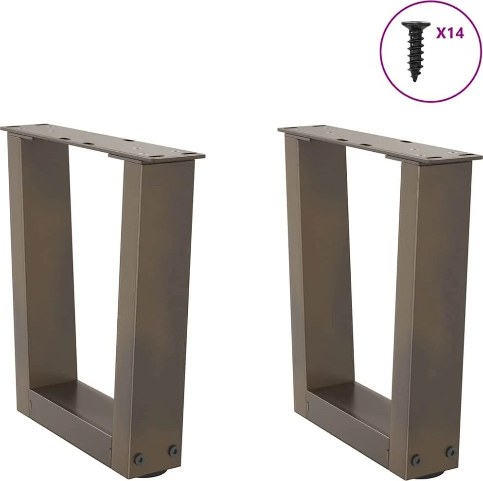 Kavos staliuko kojelės, V formos, 2 vnt., natūralus plienas, 30x(30-31,3) cm, plienas