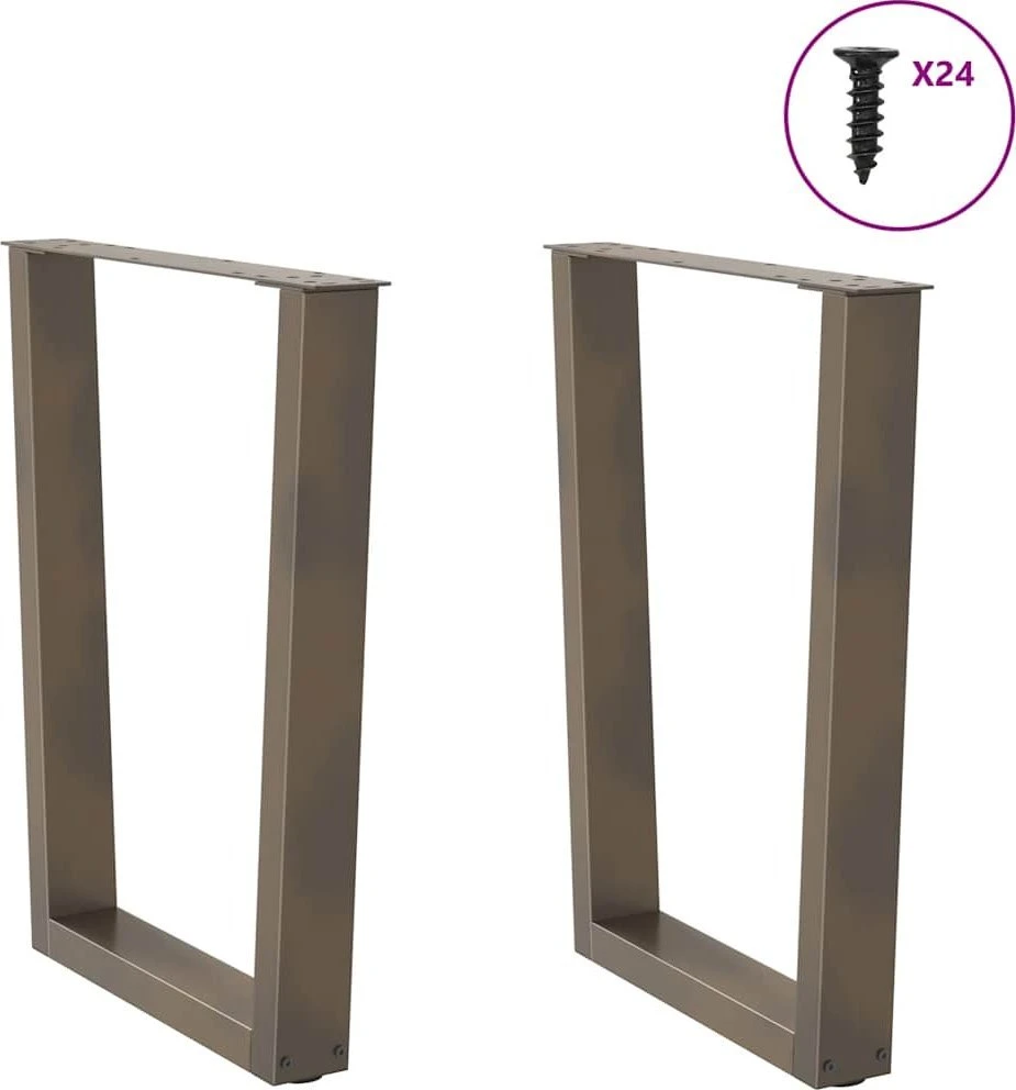 Valgomojo stalo kojelės, V formos, 2 vnt., natūralus plienas, 60x(72-73,3) cm, plienas
