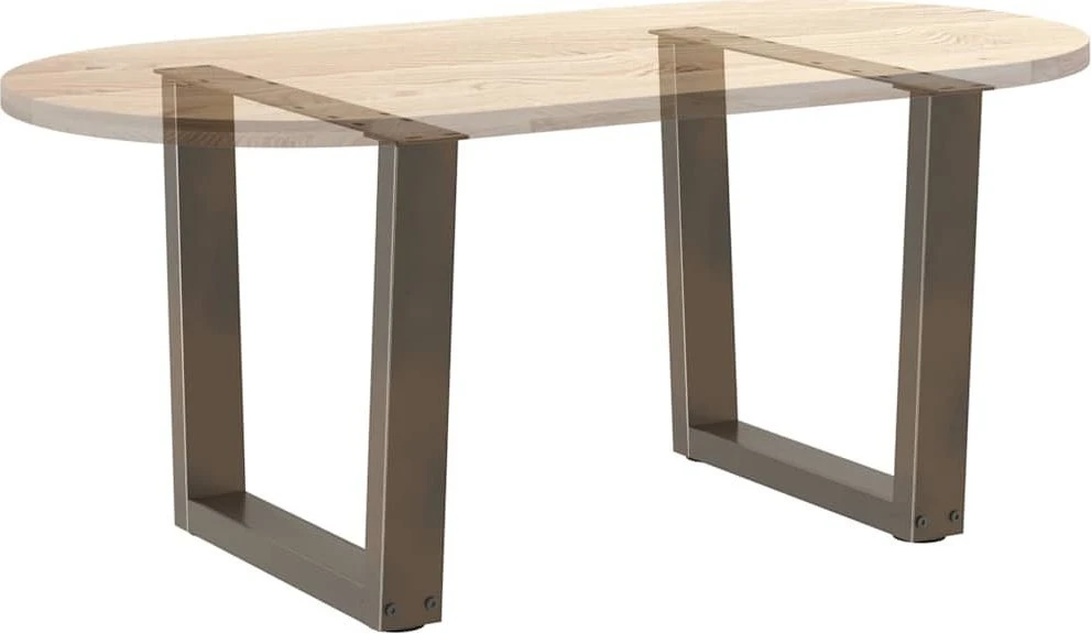 Kavos staliuko kojelės, V formos, 2 vnt., natūralus plienas, 60x(42-43,3) cm, plienas