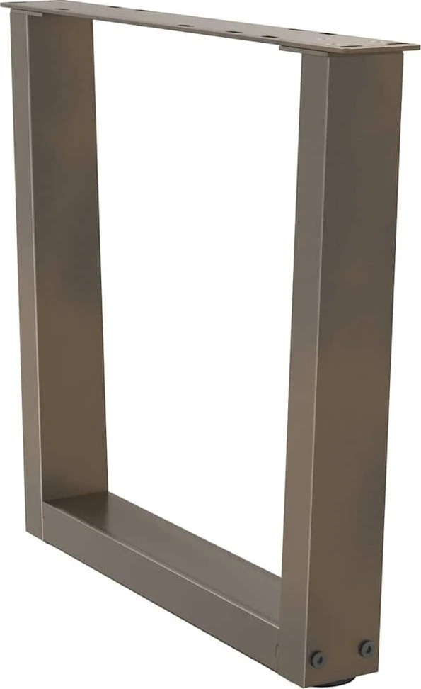 Kavos staliuko kojelės, V formos, 2 vnt., natūralus plienas, 60x(42-43,3) cm, plienas