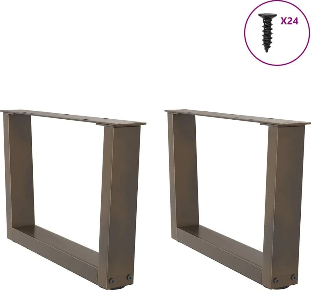 Kavos staliuko kojelės, V formos, 2 vnt., natūralus plienas, 60x(30-31,3) cm, plienas