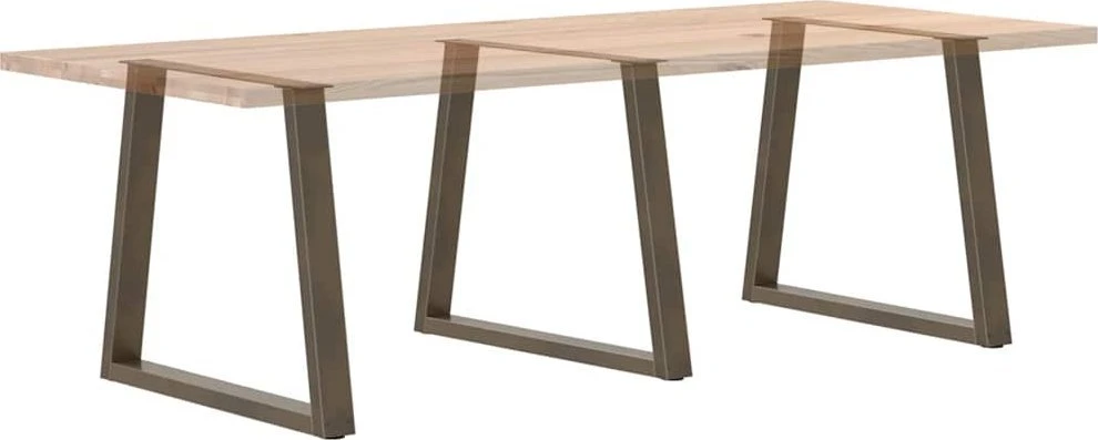 Valgomojo stalo kojelės, V formos, 3 vnt., natūralus plienas, 80x(72-73,3) cm, plienas