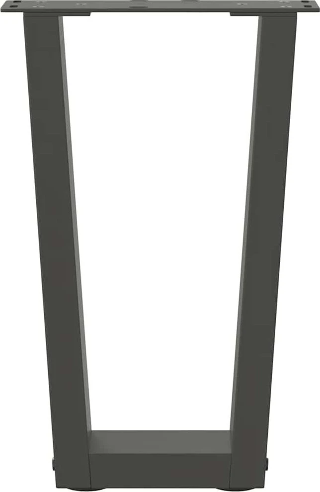 Kavos staliuko kojelės, V formos, 2 vnt., antracito spalvos, 28x(42-43,3) cm, plienas