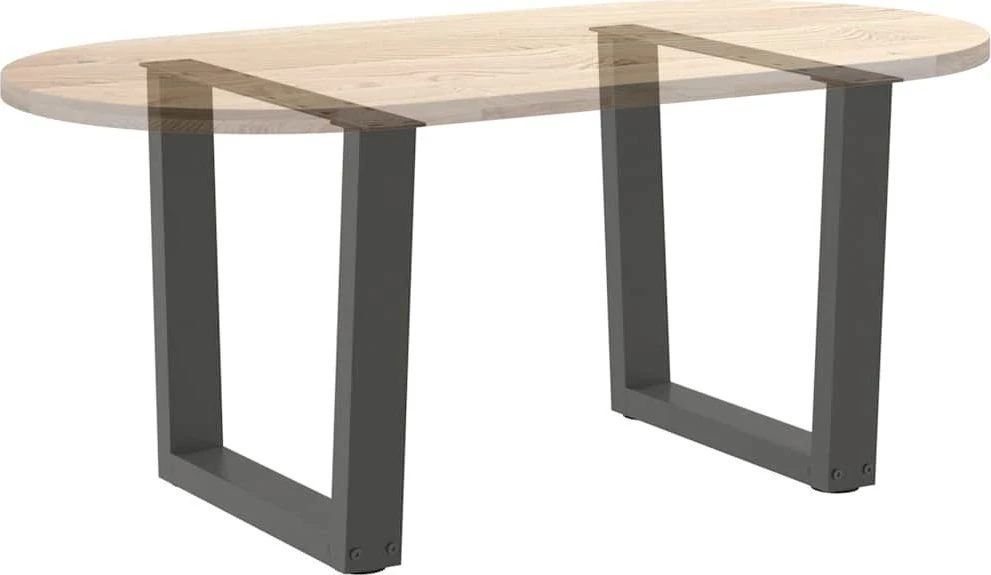 Kavos staliuko kojelės, V formos, 2 vnt., antracito spalvos, 60x(42-43,3) cm, plienas