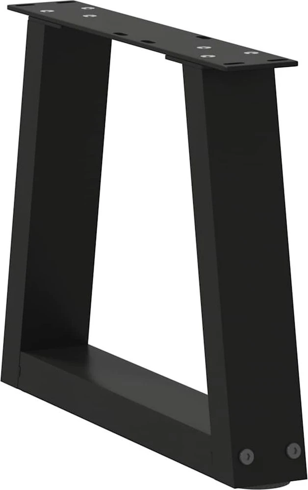 Kavos staliuko kojelės, V formos, 2 vnt., juodos, 40x(30-31,3) cm, plienas