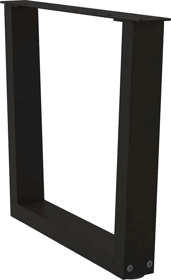 Kavos staliuko kojelės, V formos, 2 vnt., juodos, 60x(42-43,3) cm, plienas
