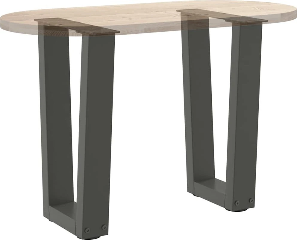 Kavos staliuko kojelės, V formos, 2 vnt., antracito spalvos, 28x(42-43,3) cm, plienas