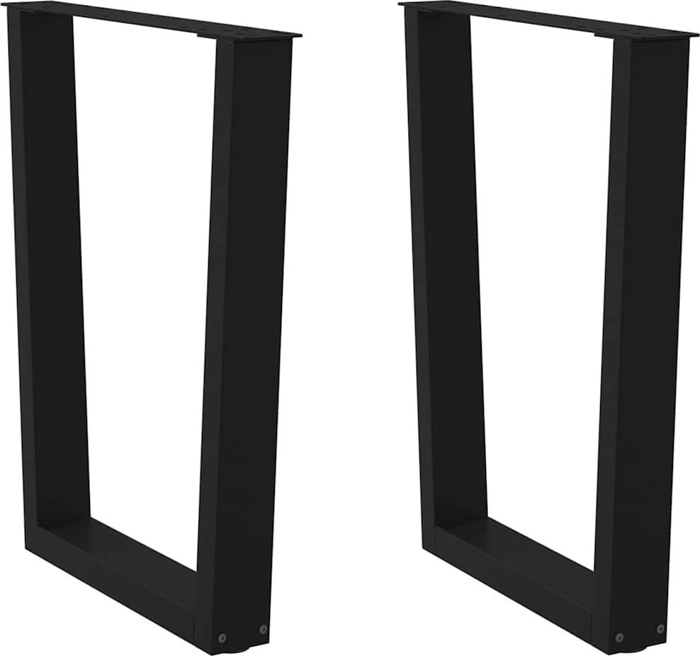 Valgomojo stalo kojelės, V formos, 2 vnt., juodos, 60x(72-73,3) cm, plienas