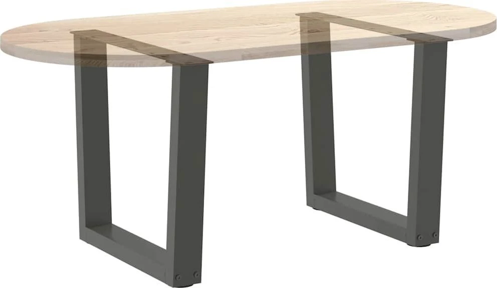 Kavos staliuko kojelės, V formos, 2 vnt., antracito spalvos, 50x(42-43,3) cm, plienas