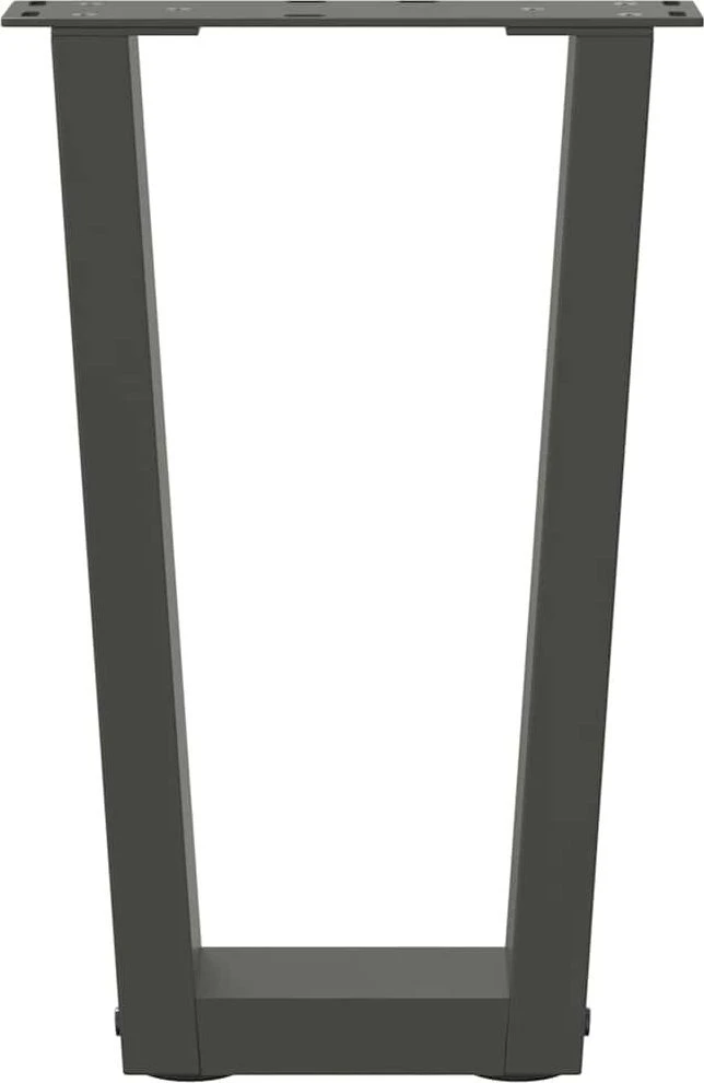 Kavos staliuko kojelės, V formos, 2 vnt., antracito spalvos, 38x(42-43,3) cm, plienas
