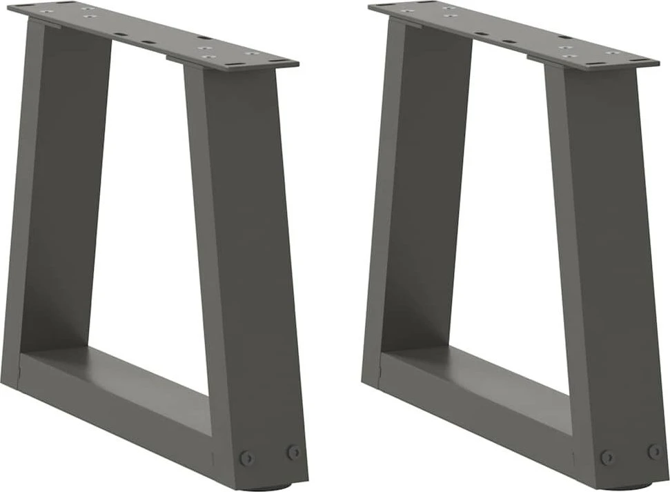 Kavos staliuko kojelės, V formos, 2 vnt., antracito spalvos, 40x(30-31,3) cm, plienas