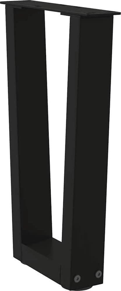 Kavos staliuko kojelės, V formos, 2 vnt., juodos, 38x(42-43,3) cm, plienas