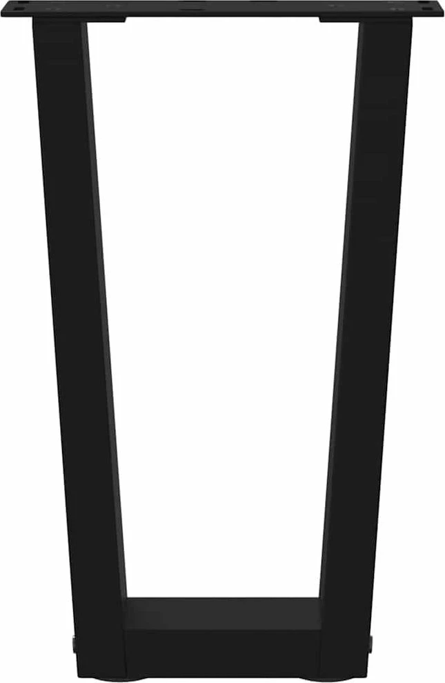Kavos staliuko kojelės, V formos, 2 vnt., juodos, 28x(42-43,3) cm, plienas
