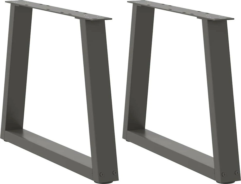 Kavos staliuko kojelės, V formos, 2 vnt., antracito spalvos, 50x(42-43,3) cm, plienas