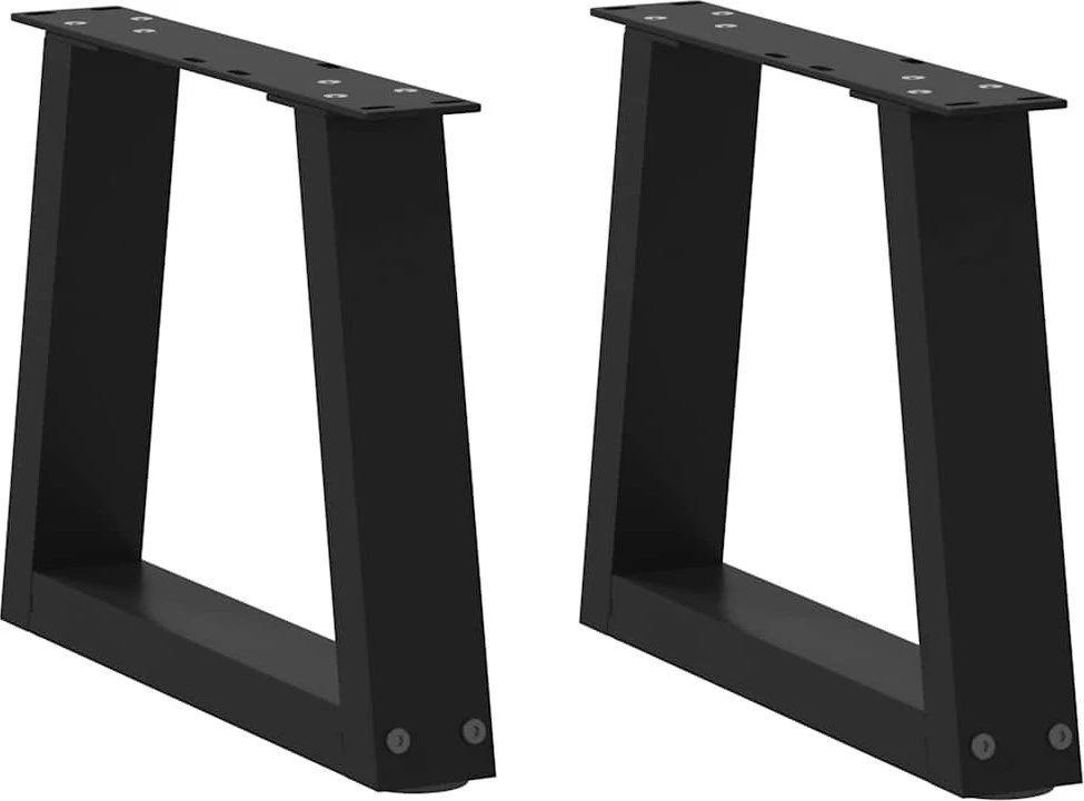Kavos staliuko kojelės, V formos, 2 vnt., juodos, 40x(30-31,3) cm, plienas