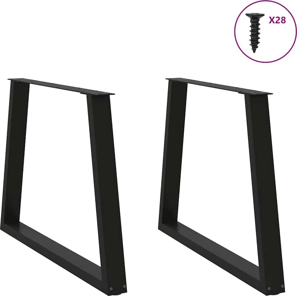 Valgomojo stalo kojelės, V formos, 2 vnt., juodos, 90x(72-73,3) cm, plienas