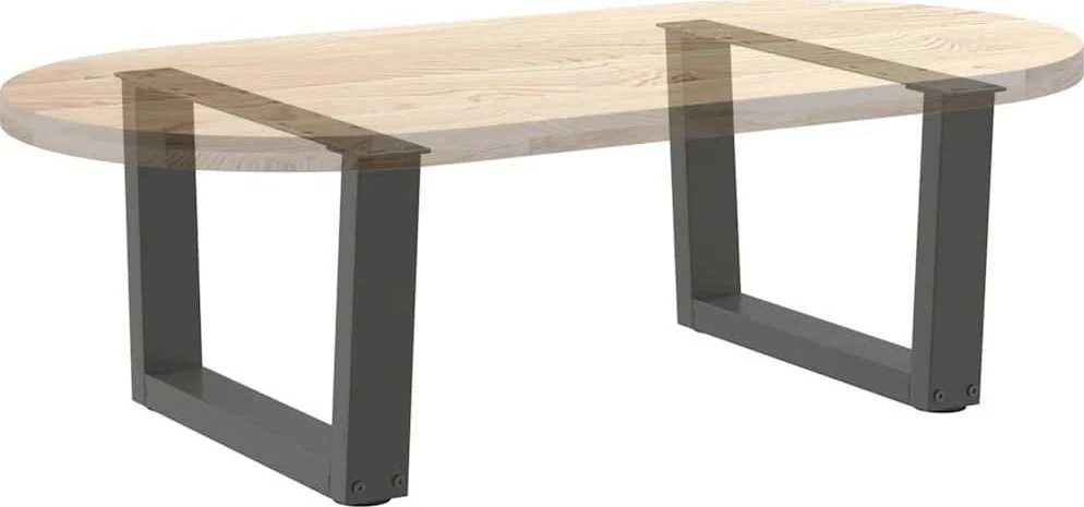 Kavos staliuko kojelės, V formos, 2 vnt., antracito spalvos, 60x(30-31,3) cm, plienas
