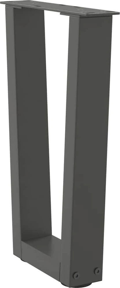 Kavos staliuko kojelės, V formos, 2 vnt., antracito spalvos, 38x(42-43,3) cm, plienas