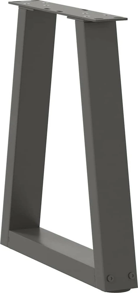 Kavos staliuko kojelės, V formos, 2 vnt., antracito spalvos, 38x(42-43,3) cm, plienas