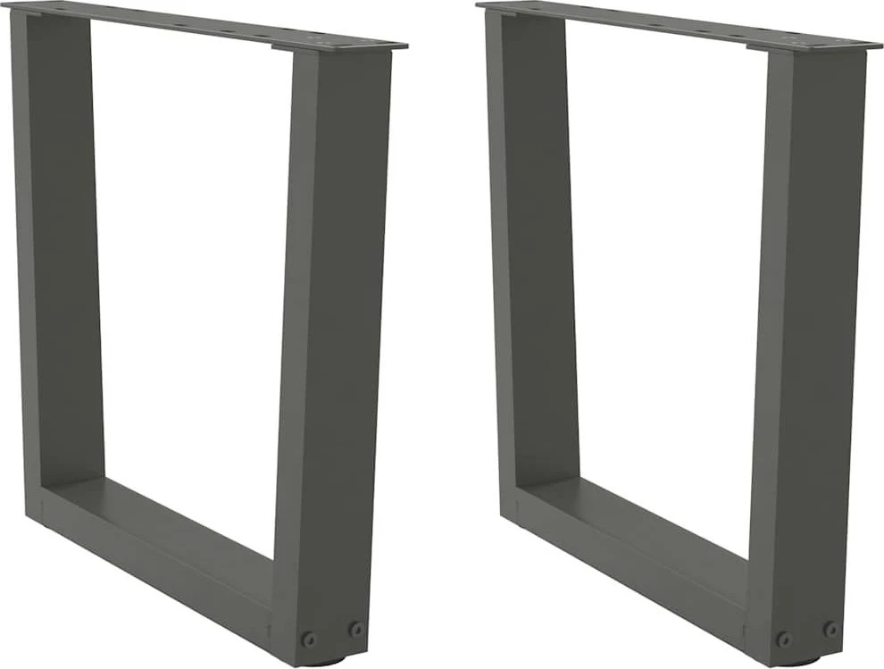 Kavos staliuko kojelės, V formos, 2 vnt., antracito spalvos, 60x(42-43,3) cm, plienas