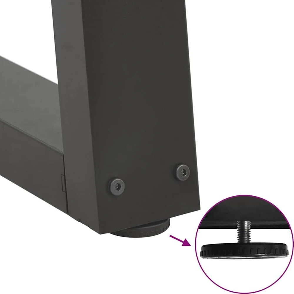 Valgomojo stalo kojos, V formos, 2 vnt., antracito spalvos, 90x(72-73,3) cm, plienas