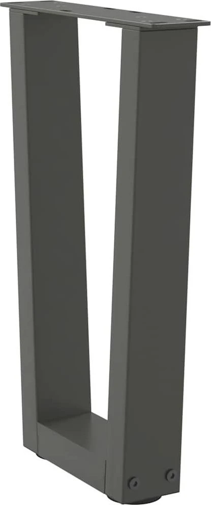 Kavos staliuko kojelės, V formos, 2 vnt., antracito spalvos, 28x(42-43,3) cm, plienas