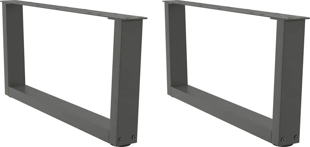 Kavos staliuko kojelės, V formos, 2 vnt., antracito spalvos, 70x(30-31,3) cm, plienas