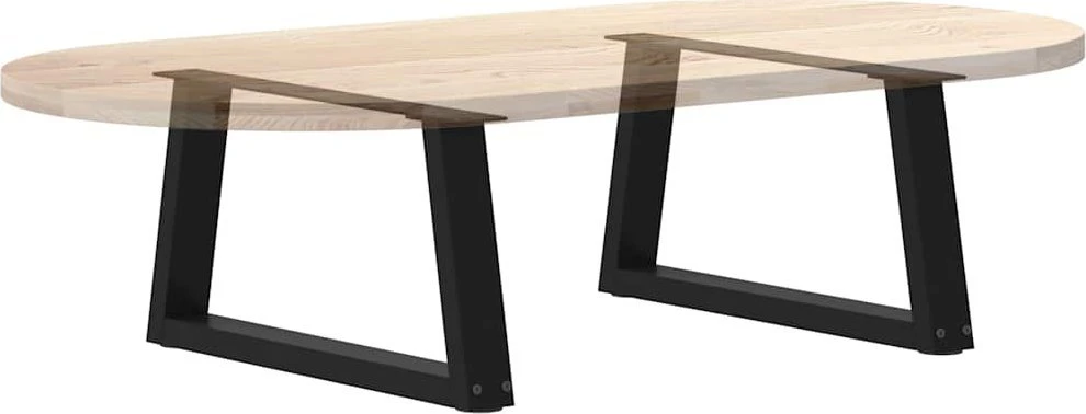 Kavos staliuko kojelės, V formos, 2 vnt., juodos, 70x(30-31,3) cm, plienas
