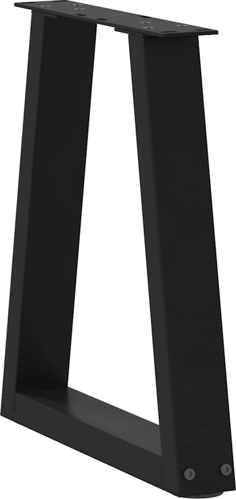 Kavos staliuko kojelės, V formos, 2 vnt., juodos, 38x(42-43,3) cm, plienas